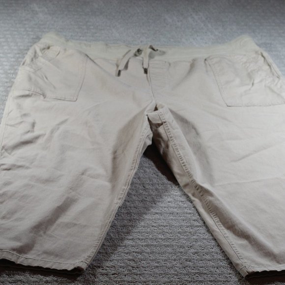 Terra & Sky Size 4X Khaki Drawstring Stretch Pants - Picture 1 of 7